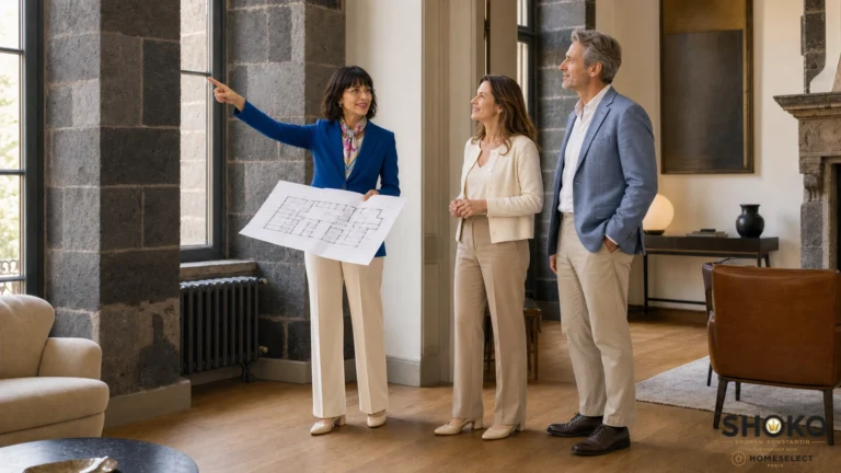 SHOKO shows an international couple a townhouse property in central Clermont-Ferrand