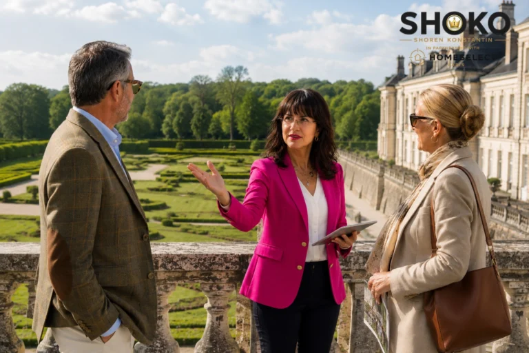 SHOKO showing international buyers a Loire Valley château property with formal gardens